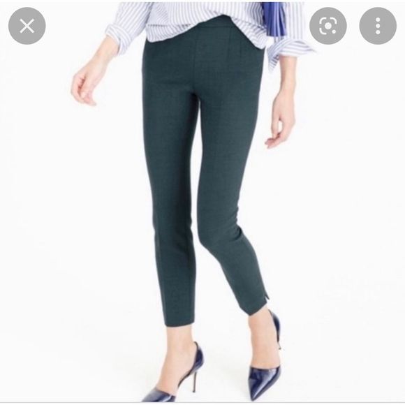 J.Crew Green Wool Margie Ankle Pants Bi-Stretch 00 Teal